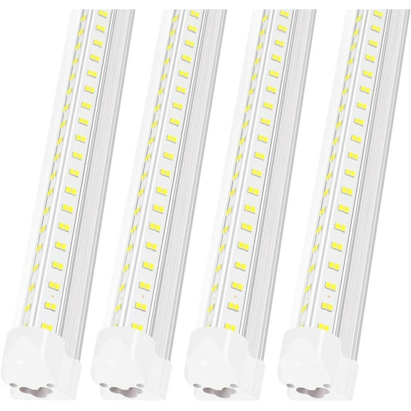 4PCS 4FT LED Shop Light, 60W 9000LM 5000K V Shape 4' Led Shop Light, Super Bright Linkable Shop Lights, Hight Output T8 LED Tube Lights, LED Shop Lights for Garage 4 Foot with Plug