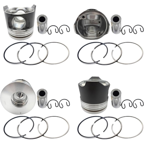 4PCS 4HE1 Piston+Piston Rings for Isuzu 4HE1 4HE1T Engine NPR NQR W3500 W4500 W5500 4.8L 1999 2000 2001 2002 2003 2004 STD 4HE1 piston ring set Piston