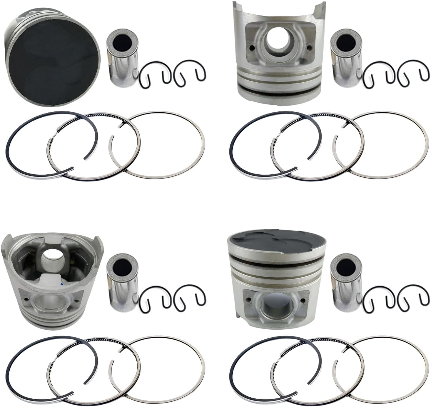 4PCS 4M40 Piston + Piston Rings For Mitsubishi 4M40 4M40T 4M40TD Engine ...