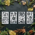 thumbnail image 1 of 4PCS 4x7 Inch Flower Grass Pattern Metal Stencils Nature Theme Butterfly Bird Stencil Template for Wood Carving Drawings and Woodburning Engraving and Scrapbooking, 1 of 9