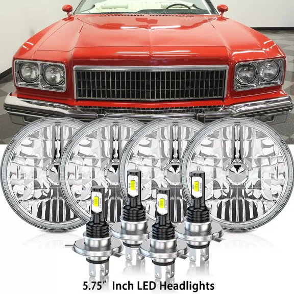 4PCS 5-3/4" 5.75" LED Headlights Hi/Lo Beam Compatible with GMC C15/C1500 Pickup 1967-1972