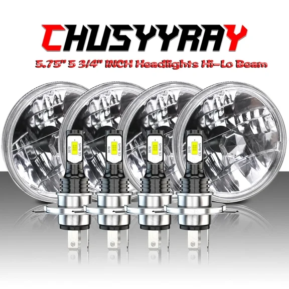 4PCS 5-3/4 5.75" LED Headlights Hi/Lo With DRL For Chrysler Newport 1965-1977