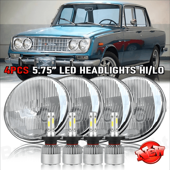 4PCS 5-3/4" 5.75" inch LED Headlight Hi-Lo Beam For Toyota Pickup 1975- 1978 AA