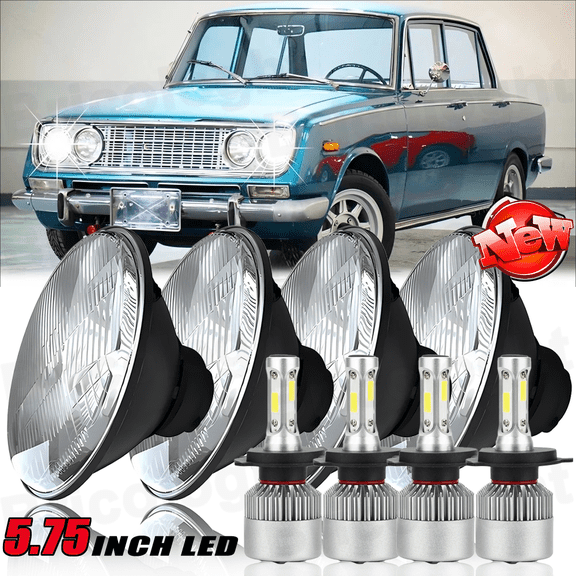 4PCS 5-3/4" 5.75" inch LED Headlight Hi-Lo Beam For Toyota Pickup 1975- 1978 AA