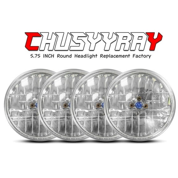 4PCS 5 3/4" 5.75" inch Round Headlights Round Halo DRL For Buick Riviera 1963-1974