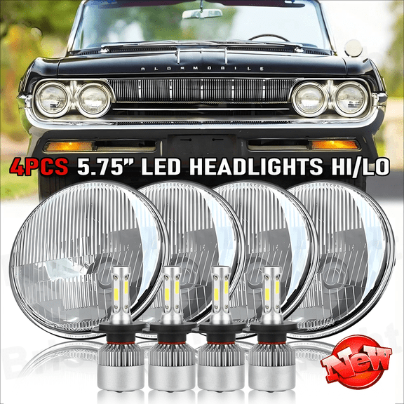 4PCS 5 3/4" 5.75inch LED Headlights HI/LO For Oldsmobile 442 98 F85 Cutlass A+++