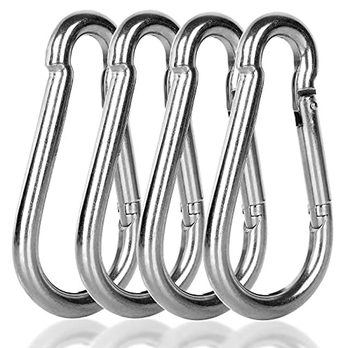 4PCS 5.5inch Spring Snap Hooks Carabiner,M12 Large Carabiner Clip,Heavy Duty Quick Link for Camping,Swing,Hammock,Hiking,Fishing,Gym,1200LBS