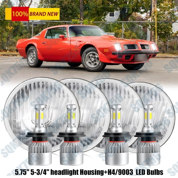 4PCS 5.75" 5 3/4" LED Headlights HI/LO Beam for Pontiac GTO Grand Prix Firebird