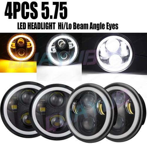 4PCS 5.75" 5-3/4"LED Headlights Hi/Lo Beam Angle Eyes for Chevy Impala El Camino
