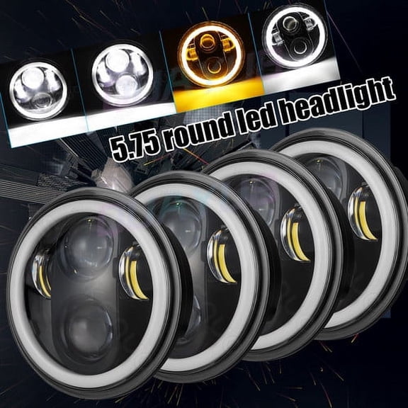 4PCS 5.75" 5-3/4" Round LED Headlights Hi/Lo for Chevy Chevelle 1964-1970 Malibu