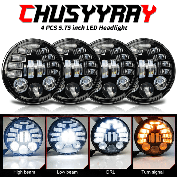 4PCS 5.75-inch LED Headlights High/Low Beam DRL For Toyota Corolla Corona Pickup