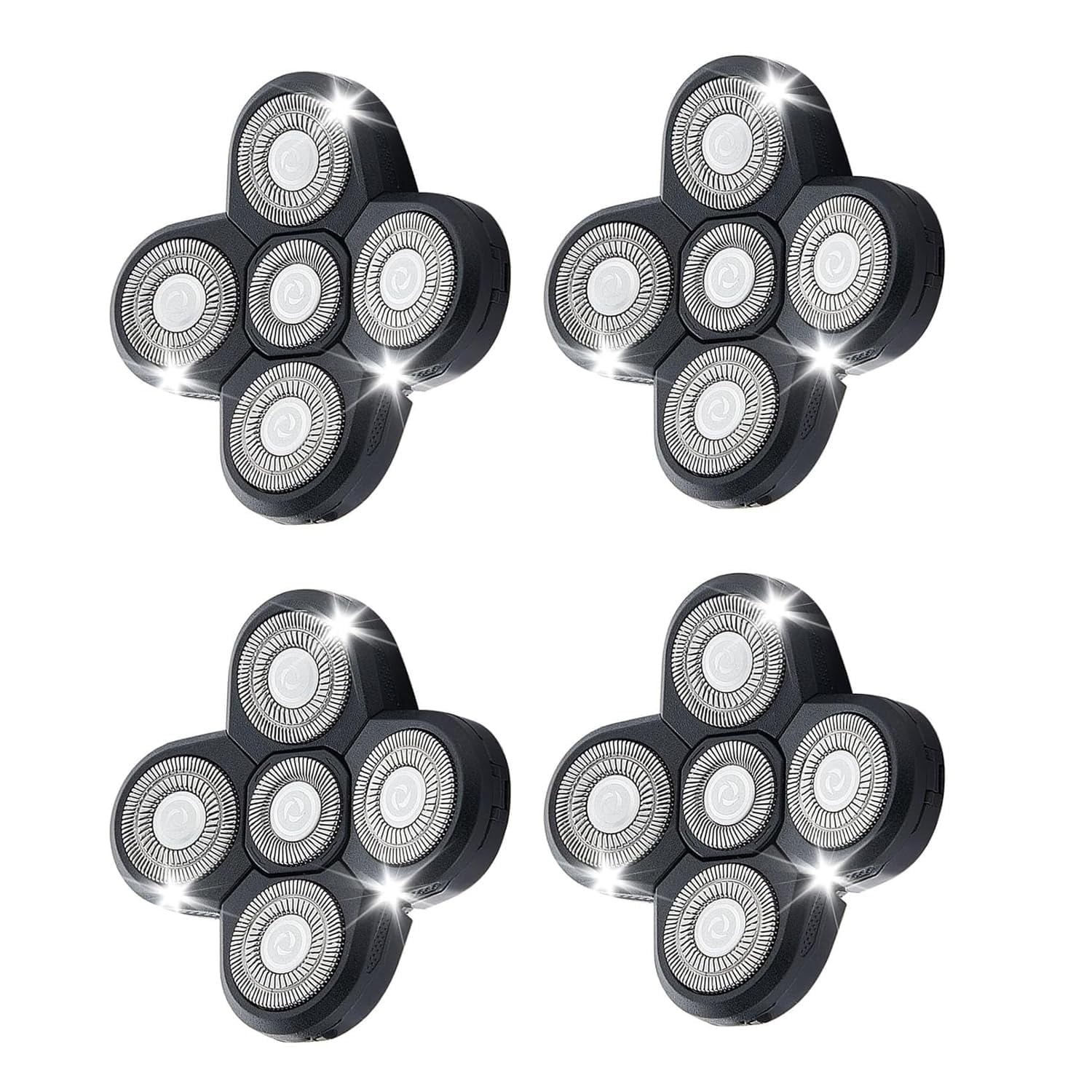 4PCS 5 Heads Shaver Replacement Blades for Bald Men Head Shaver, 5 Blades Shaver Replacement Heads for Fre*Bird Electric Head Hair Shaver (Black/4PCS