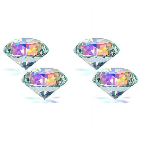 4PCS 50 mm/ 2 Inch AB Color Faceted  Crystal Rainbow Paperweight Crystal for Home Office Decor and Wedding Favors