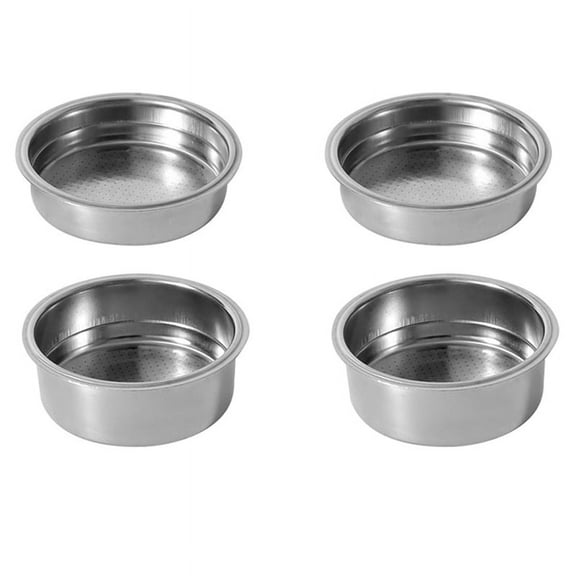 4PCS 51mm Stainless Steel Coffee Machines Pressurized Filter Basket Basket Coffee Bottomless Portafilter Filter
