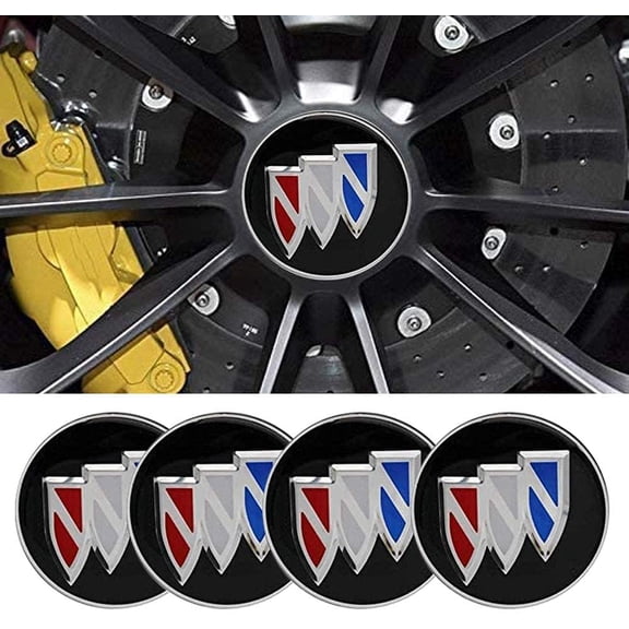 4PCS 56mm Wheel Center Cap Sticker Wheel Emblem Badge Logo Stickers Wheel Hub Caps Center Cover ABS Material Fit Buick Wheel century encore enclave Regal envisio skylark