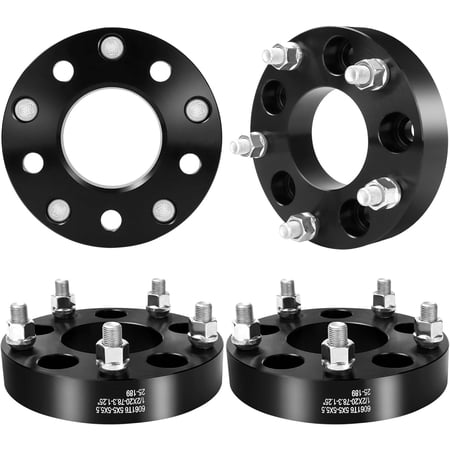 4PCS 5x5 to 5x5.5 Wheel Adapters for Wrangler Commander Grand Cherokee Journey, 1.25 inch 5x127 to 5x139.7 Wheel Spacers 78.3mm Center Bore 1/2 Studs