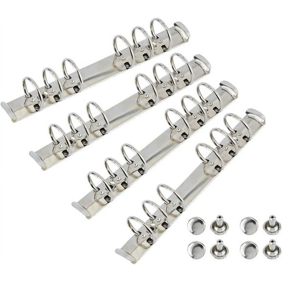 4PCS 6-Ring Binder Mechanism A6 Notebook Mechanism Replacement Kit Iron Clip Ring Binder with Screws Nuts for Loose Leaf Notebook Planner Binding Accessories Inner Diameter:3cm for DIY