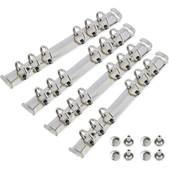 4PCS 6-Ring Binder Mechanism A6 Notebook Mechanism Replacement Kit Iron Clip Ring Binder with Screws Nuts O Rings Binding Spines Combs Inner Diameter: 2.3cm