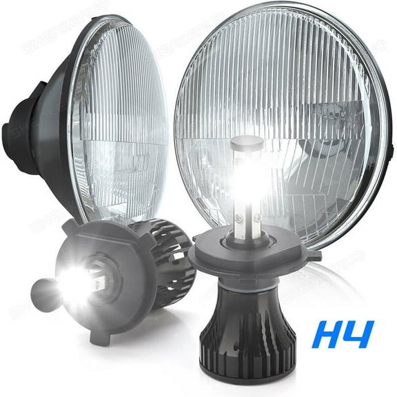 4PCS 7" LED Headlight & 4''Fog Light Combo Kit For 2006-2010 Hummer H1 H2 H3