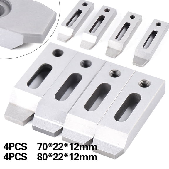 4PCS 70x22x12mm Stainless Steel Jig Holder, M8x1.25 CNC Wire EDM Clamp Fixture, 50-52 HRC Hardness.