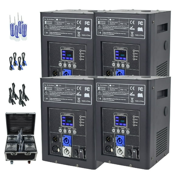 4PCS 750W Cold Spark Machine DMX512 Firework Machine for Wedding Stage Party DJ Disco,Black with FlightCase