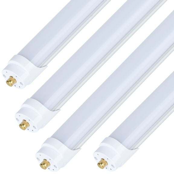 4PCS, 8 Foot LED Bulbs, 100W 15000lm 6500K, Super Bright, T8 T10 T12 LED Tube Lights, FA8 Single Pin LED Lights, Frosted cover, 8 Foot LED Bulbs to Replace Fluorescent Light Bulbs