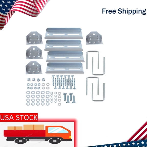 4PCS 8" Swivel Top Bunk Bracket Kit For 1.5x3, 2x3,3x3 Boat Trailer Crossmember