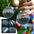thumbnail image 1 of 4PCS 80mm/3.15" Glittered Christmas Tree Ornaments, Sparkling Red Sand Finish with Silver Accents for Holiday Tree Decoration, 1 of 6