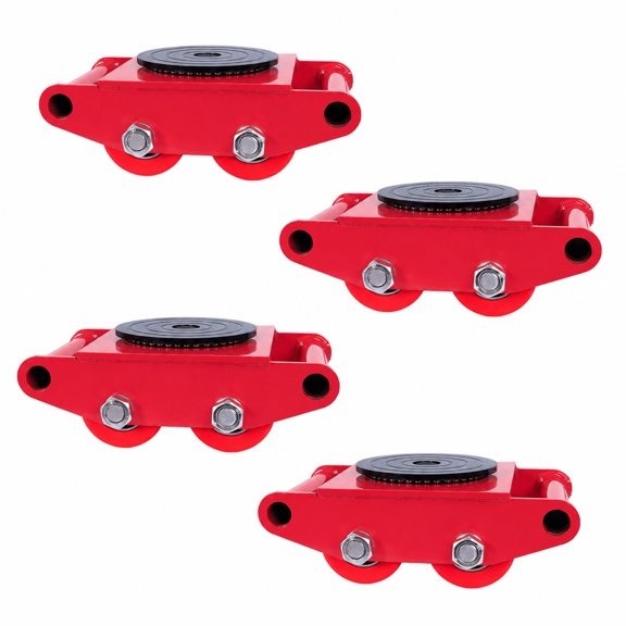 4PCS 8T 360 Rotation Low-Profile Machinery Mover, Non-Slip Durable Carbon Steel Machine Skate, Orange Skate Dolly, Silent for Warehouse, Factory