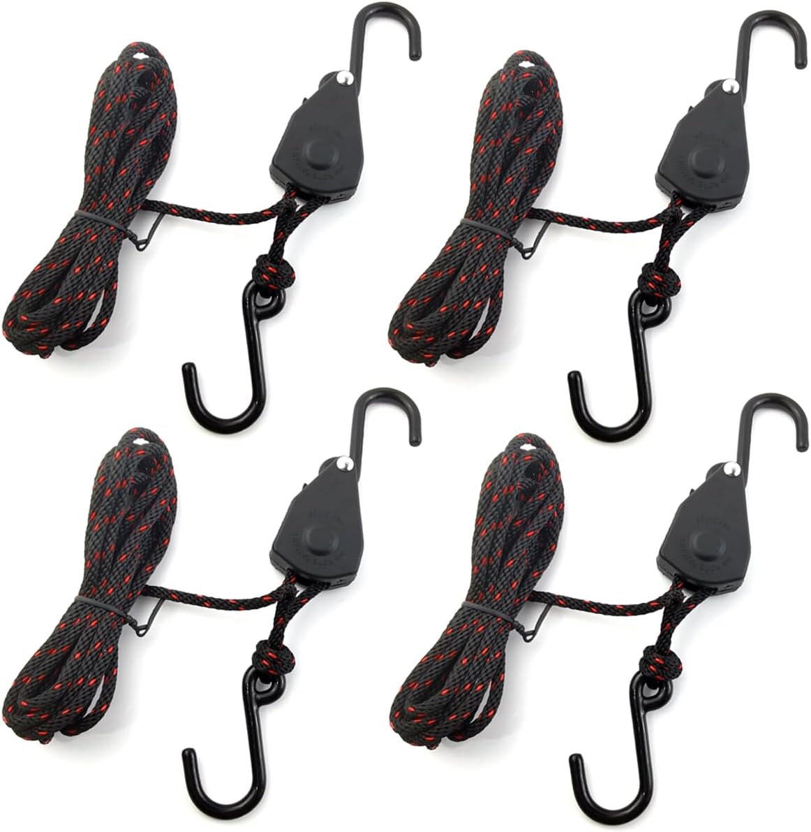 4PCS 8ft 1/8in Adjustable Heavy Duty Rope Hanger Ratchet Kayak and ...