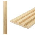 thumbnail image 1 of 4PCS 96''x5.7'' Unfinished Slat Solid Wood Wall Paneling for Interior and Ceiling Decoration,15.2 sqft, 1 of 9