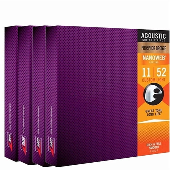 4PCS Acoustic Guitar strings Phosphor Bronze LIGHT .011-.052 Light 16027 STR