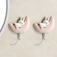 thumbnail image 1 of 4PCS Adhesive Coat Hooks Key Holders,Creative Adhesive Cute Rabbit Key Hooks for Bathroom Dormitory Kitchen,Home Storage Utility Wall Decorations for Hanging Hat,Key,Towel,Scarf,Bags,Punch Free, 1 of 7