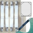 thumbnail image 1 of 4PCS-Adjustable Drawstring Support Straps Bed Cover Sofa Cover Non-slip Elastic Adjustable Clip-White, 1 of 4