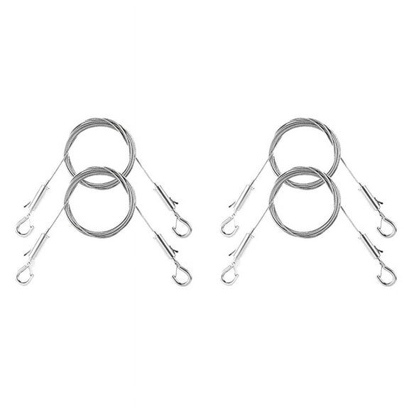 4PCS Adjustable Picture Hanging Wire Kit - Heavy Duty Hardware , 1M X1.5Mm Stainless Steel Cables Hanging Rope
