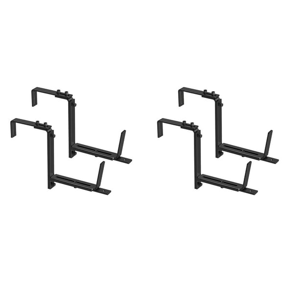 4PCS Adjustable Planter Box Brackets, Brackets for Window Boxes Hanging Flower Box Holders, Heavy Duty Wall