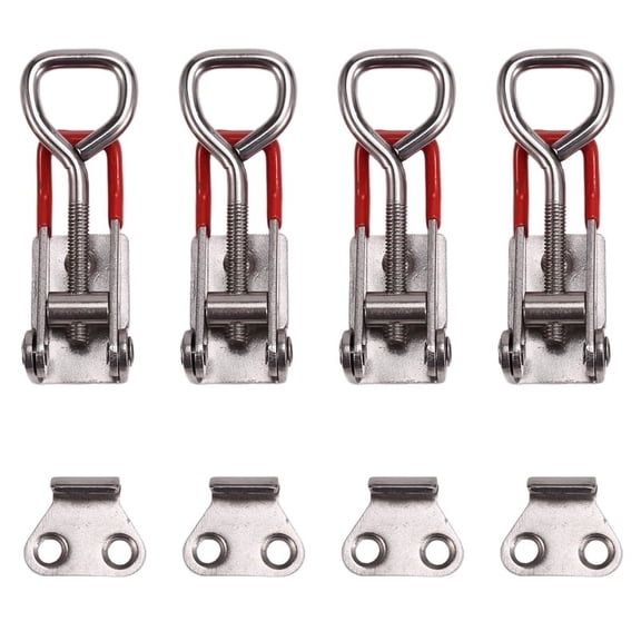 4PCS Adjustable Toolbox Case Metal Toggle Latch Catch Clasp Quick Release Clamp Anti-Slip Push Pull Toggle Clamp Tools