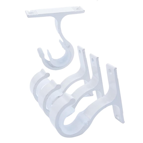 4PCS Aluminum Alloy Curtain Rod Brackets for 23mm Poles, Durability Fixing Rod Holders with Screws
