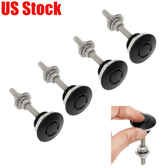 4PCS Aluminum Bumper Quick Release Fasteners Kit For Car Trunk Fender Hatch Lid