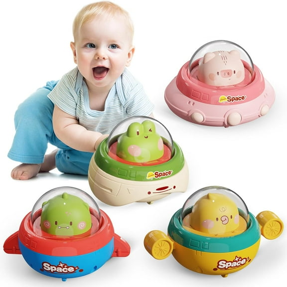 4PCS Animal Toy Cars for Toddlers ,Baby Press and Go Car Toys for 0-2 Year Old ,Baby Toys 6-12-18 Months,Boy Toys Car Toys for 1 Year Old Boy & Girl
