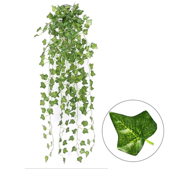 4PCS Artificial Hanging Vines Garland - Silk Leaf Fake Plants for Home, Garden, Wedding Decor (35 Inches, 9 Stems)