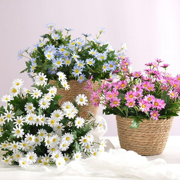 4PCS Artificial Silk Daisy Flower Bouquet for Home Table Centerpieces Arrangement Decoration