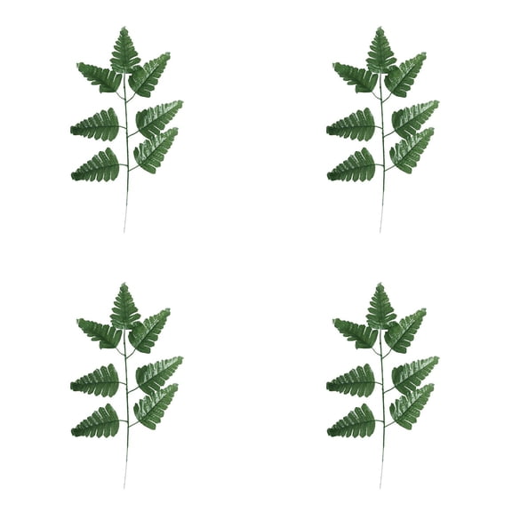4PCS Artificial Silk Leather Leaf Fern Picks Artificial Greenery Stems Artificial Fern Leaves Fern Plant Bouquet for Floral Arrangement Home Wedding Garden