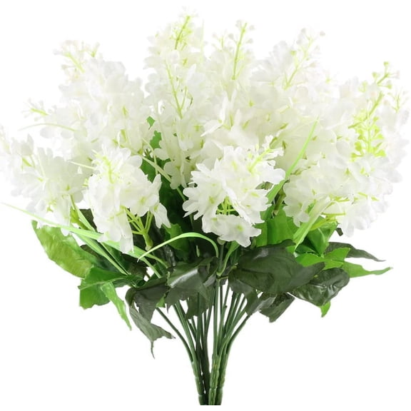 4PCS Artificial Wisteria Bundle Fake Hyacinth Flowers Silk Floral Bouquet Arrangements Home Garden Fences Restrant Hotel Parties Wedding Simulation Decor, White