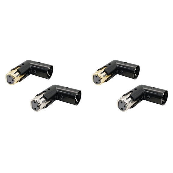 4PCS Audio Adapter Plug 3Pin XLR Angle Adapter Adjustable Male to Female Right Angle XLR Adapter (XLR 90 Degree Adapter),Photo Color