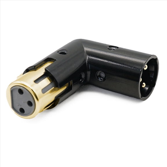 4PCS Audio Adapter Plug 3Pin XLR Angle Adapter Adjustable Male to Female Right Angle XLR Adapter (XLR 90 Degree Adapter)
