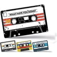 thumbnail image 1 of 4PCS Audio Tape Credit Card Skin Stickers Set, Waterproof Debit Card Sticker 80s 90s Tape Recorder Themed Credit Card Bank Card Sticker Skins, 1 of 10