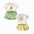 thumbnail image 1 of 4PCS Baby Toddler Girl's Short Sleeve Tshirt and Short Set 0-7 Years Girls Two Piece Outfits Summer, 1 of 1