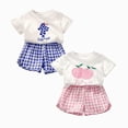thumbnail image 1 of 4PCS Baby Toddler Girl's Short Sleeve Tshirt and Short Set 0-7 Years Summer Outfits for Teens 2026, 1 of 4