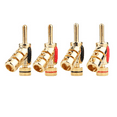 thumbnail image 1 of 4PCS Banana Plug Copper Gold Plated Y-Shaped Speaker Cable Plug Locking Banana Plug Connector HIFI Jack Audio Adapter, 1 of 9